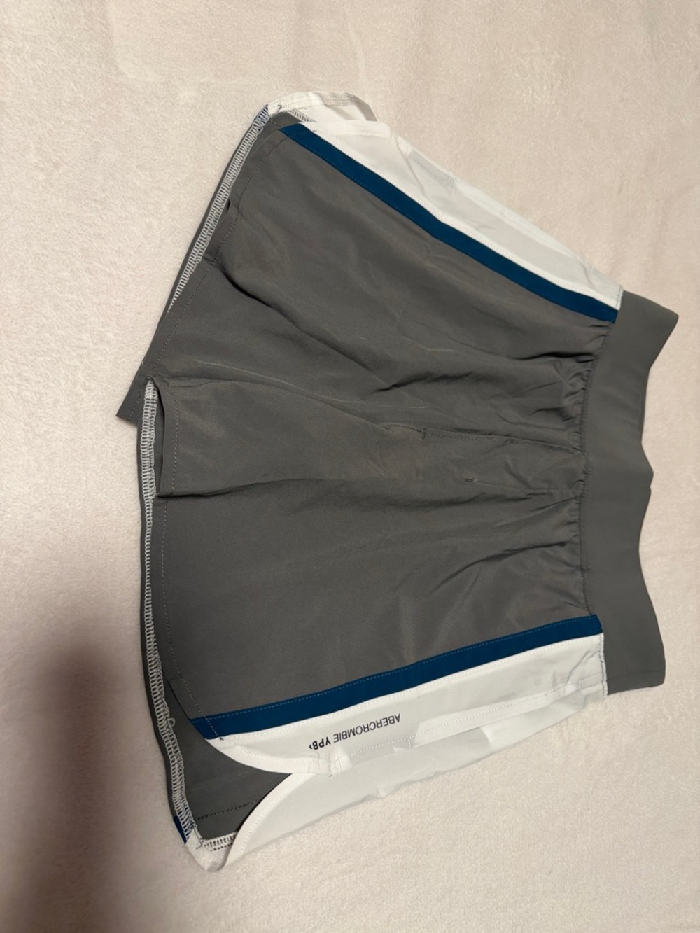 abercrombie kids Gray Athletic Skort with White & Navy Trim